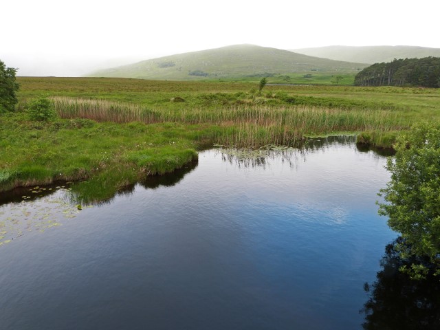 See und grünerHügel im Hintergrund im Glenveagh Nationalpark, Donegal, Irland