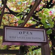 Schild mit "Open Wine Sales and Tasting" in South Australie