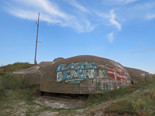 Bunker voller Graffiti am Strand von Fanø