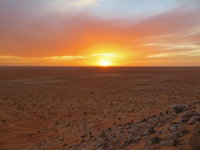 Sonnenuntergang hinter der Sahara