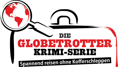 Rot-schwarzes Logo der Globetrotter-Krimi-Serie
